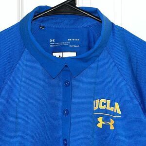 UCLA Bruins UA Coldgear Blue SS Women’s Team Issue Golf Polo Shirt S Small